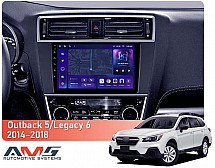 Штатна магнітола AMS MOSS M3 4+32 Gb Subaru Outback 5 2014-2018, Legacy 6 2014-2017 9"