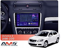 Штатна магнітола AMS MOSS M3 4+32 Gb Skoda Octavia 2 A5 2008-2013 Silver 10"