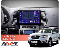 Штатна магнітола AMS MOSS M3 4+32 Gb Hyundai Santa Fe 2 2006-2012 9"
