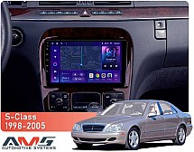Штатна магнітола AMS MOSS M3 4+32 Gb Mercedes-Benz S-Class W220 1998-2005 9"