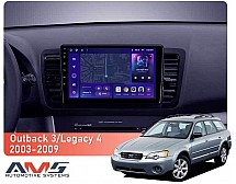 Штатна магнітола AMS MOSS M3 4+32 Gb Subaru Outback 3, Legacy 4 2003-2009 9"