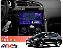 Штатна магнітола AMS MOSS M3 4+32 Gb Peugeot 3008 1 2009-2016 (F1) 9"