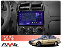 Штатна магнітола AMS MOSS M3 4+32 Gb Hyundai Accent 2 LC2 1999-2012 (F1) 9"