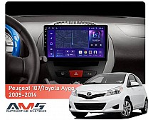 Штатна магнітола AMS MOSS M3 4+32 Gb Peugeot 107/Toyota Aygo 2005-2014 10"