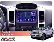 Штатна магнітола AMS MOSS M3 4+32 Gb Toyota Land Cruiser Prado 120 / Lexus GX470 J120 2002-2009 (F3) 9"