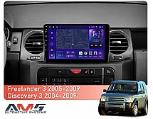 Штатна магнітола AMS MOSS M3 4+32 Gb Land Rover Freelander 3 2005-2009, Discovery 3 2004-2009 9"