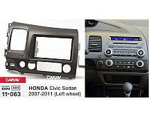 Перехідна рамка Sigma CARAV 11-063 2-DIN для Honda Civic Sedan 2007-11 (кермо ліворуч)