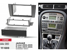 Перехідна рамка Sigma CARAV 11-689 2/1-DIN для JAGUAR X-type 2002-08, S-type 2003-08 (Grey) w/pocket)