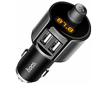 FM-трансмиттер Hoco E19 Smart 2USB 2.4A Metal Grey