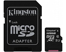 Карта памяти Micro SDHC 128Gb UHS-I Class10 Kingston Canvas Select+SD-адаптер (SDCS/128GB)