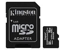 Карта памяти MicroSDHC 16Gb UHS-I Class10 Kingston Canvas Select Plus R100Mb/s+SDадаптер(SDCS2/16GB)