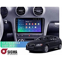 Штатна магнітола Sigma Pro 9464 4+64 Gb Audi A3 2 8P 2003-2013, S3 2 2006-2012, RS3 1 2011-2012 9"
