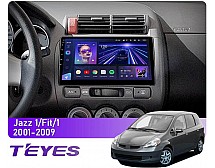 Штатна магнітола Teyes CC3L 4+64 Gb Honda Jazz 1 GD, Fit 1 2001-2009 9"