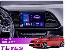 Штатна магнітола Teyes CC3 2k 6+128 Gb Seat Leon 3 2012-2020 (F3) 9"