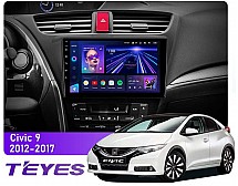 Штатна магнітола Teyes CC3L 4+64 Gb Honda Civic 9 FK FB 2012-2017 9"