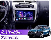 Штатна магнітола Teyes CC3L 4+64 Gb Seat Altea 5P (Left hand drive) 2004-2015 9"