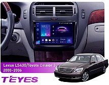 Штатна магнітола Teyes CC3 2k 4+64 Gb Lexus LS430 XF30, Toyota Celsior XF30 2000-2006 (F1) 9"