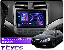 Штатна магнітола Teyes CC3L 4+64 Gb Honda Inspire 4 2003-2007, Acura TSX 2003-2008 9"