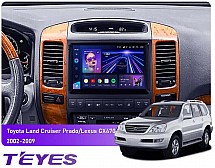 Штатна магнітола Teyes CC3L 4+32 Gb Toyota Land Cruiser Prado 120 / Lexus GX470 J120 2002-2009 9"