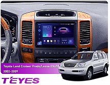Штатна магнітола Teyes CC3 2k 4+32 Gb Toyota Land Cruiser Prado 120 / Lexus GX470 J120 2002-2009 9"